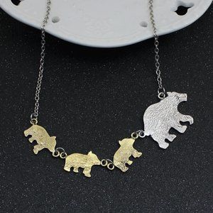 Mama Bear- Mother's Day Necklace - Necklace for Mom - Mama bear and babies